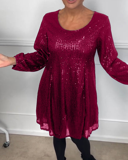 Elegante Abendkleid Pailletten A-Linie