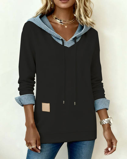 Kuscheliges Sweatshirt Kapuze Waffelmuster