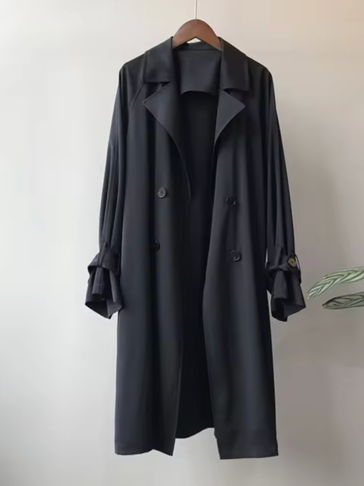Damen Trenchcoat Lang Wasserfest Stilvoll