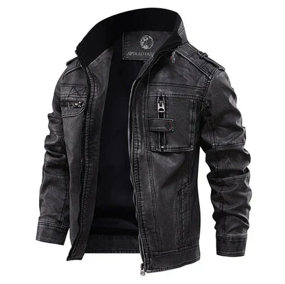 Herren Lederjacke Biker Stil Premium Qualität - IdealeKleiden