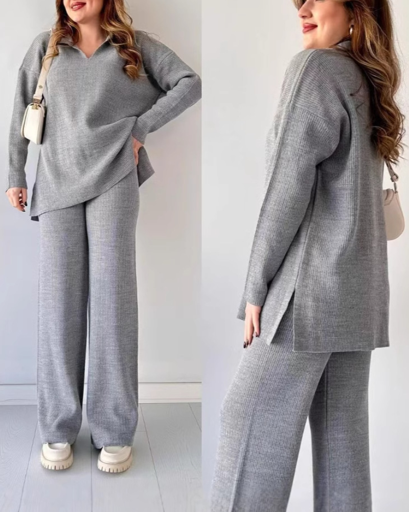 Einfaches Kleid Strick Optik