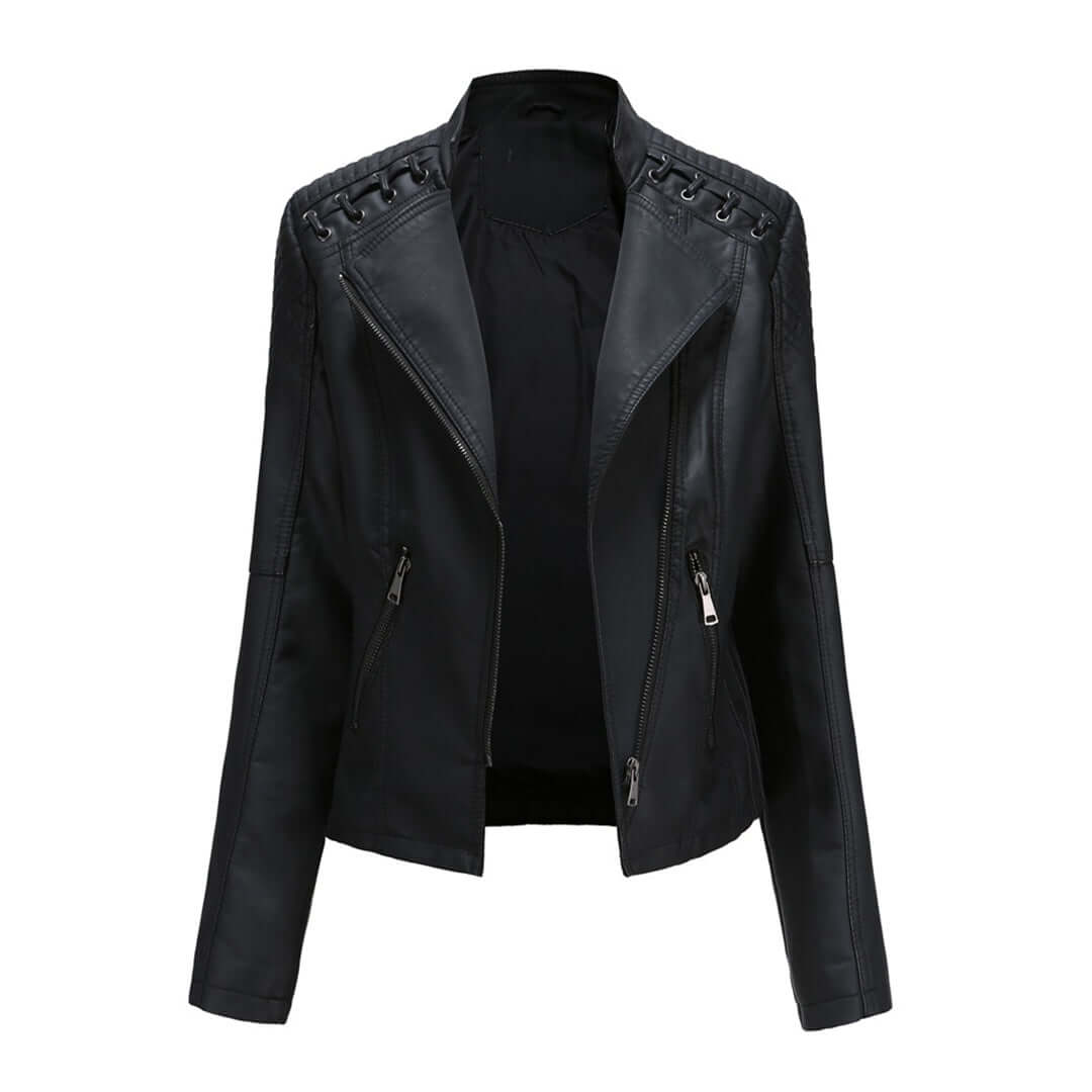 Modische Lederjacke Damen Biker Style