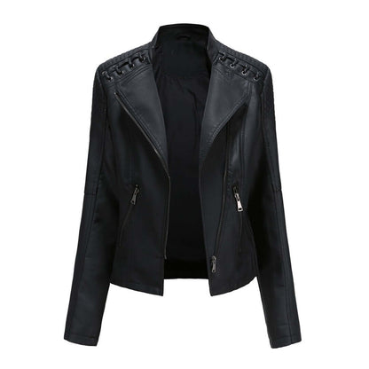 Modische Lederjacke Damen Biker Style