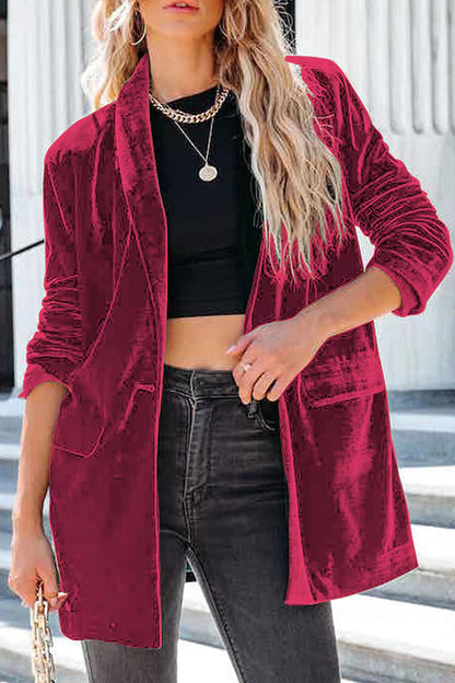 Lässige Goldene Samt-Jacke