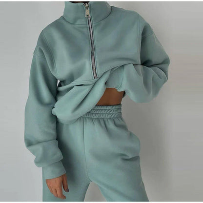 Damen Sportanzug mit Reißverschluss, Sweatshirt und Hose