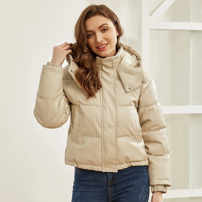 Modische Steppjacke Damen Kapuze