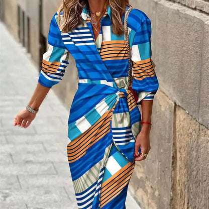 Elegantes Damenkleid Wickelstyle Midilängen