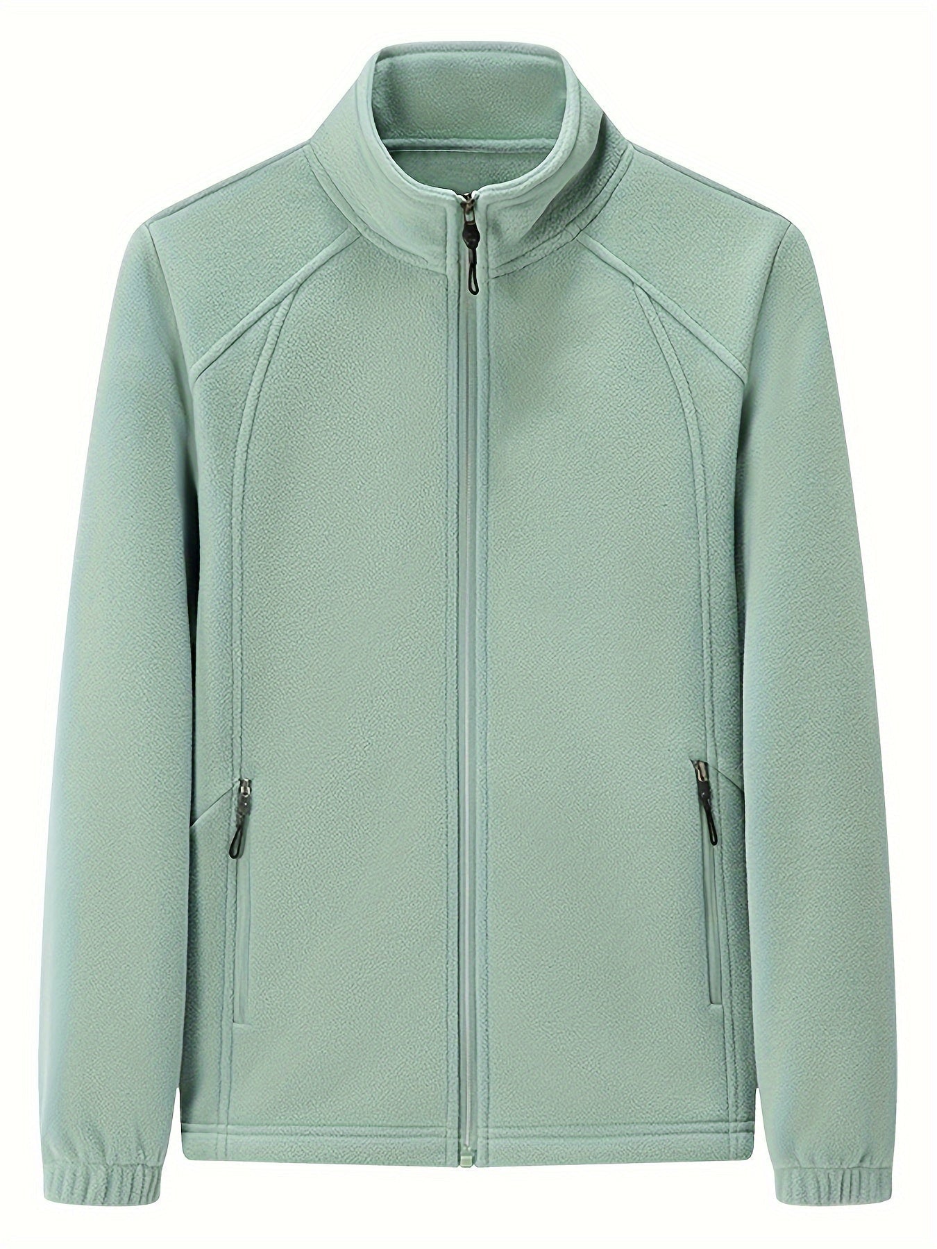 Damen Fleecejacke Warm Stehkragen Langärmlig - IdealeKleiden
