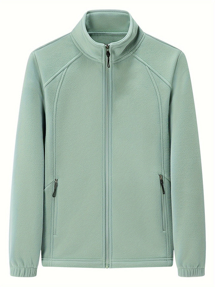 Damen Fleecejacke Warm Stehkragen Langärmlig - IdealeKleiden