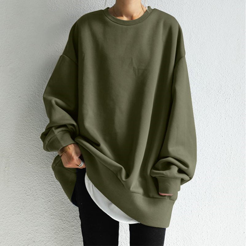 Bequemer Rundhals Pullover Frauen