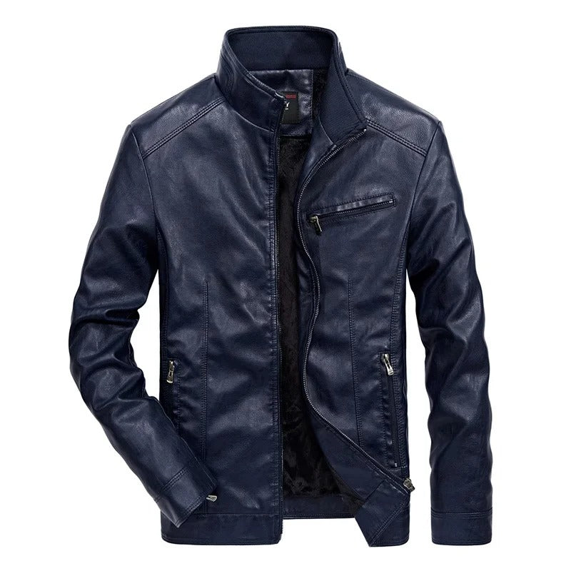 Herren Lederjacke Reißverschluss Frühjahr Modell