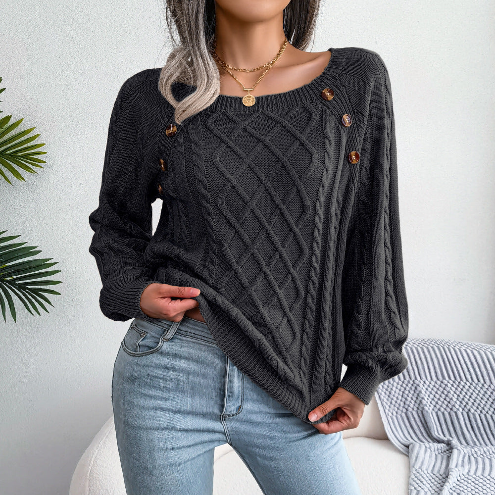Stylischer Pullover Quadratausschnitt Modern