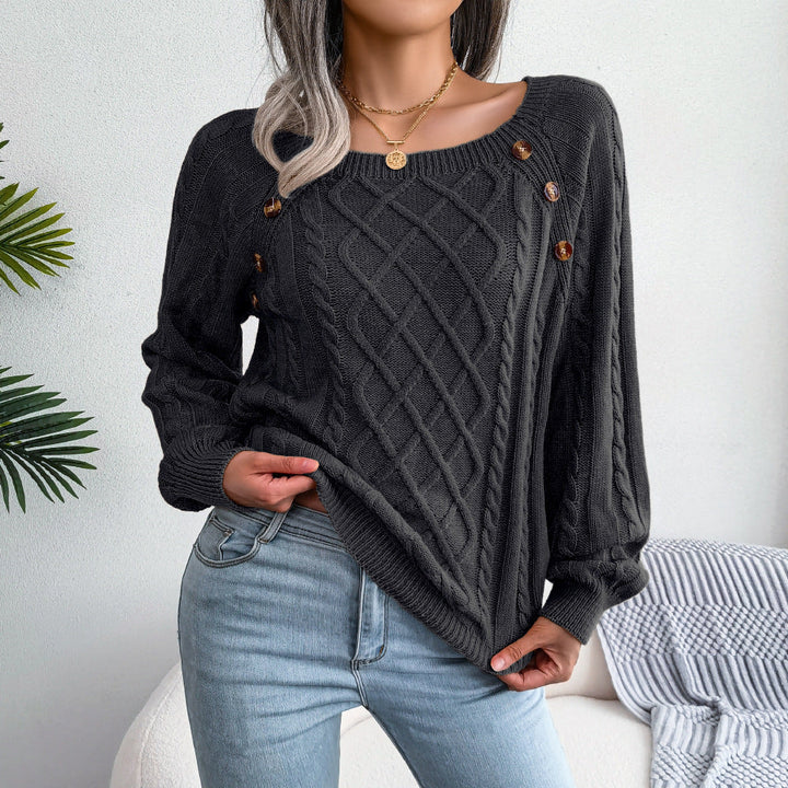 Damenschal Strickpullover Quadrat Ausschnitt