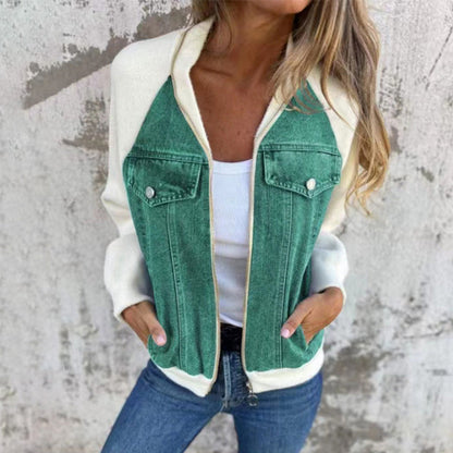 Modische Damen Jeansjacke Klassisch Lässig