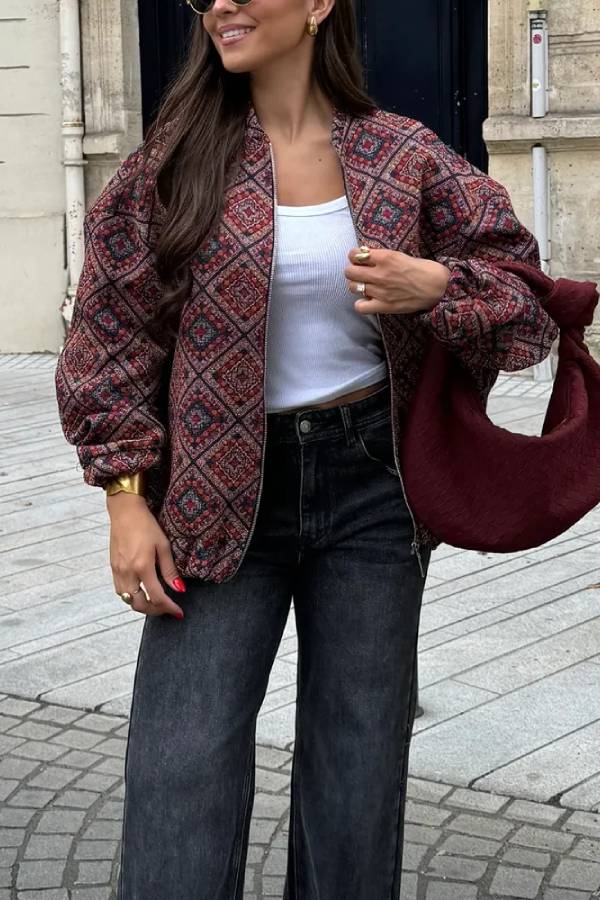 Retro Style Jacke Damen Vielseitig