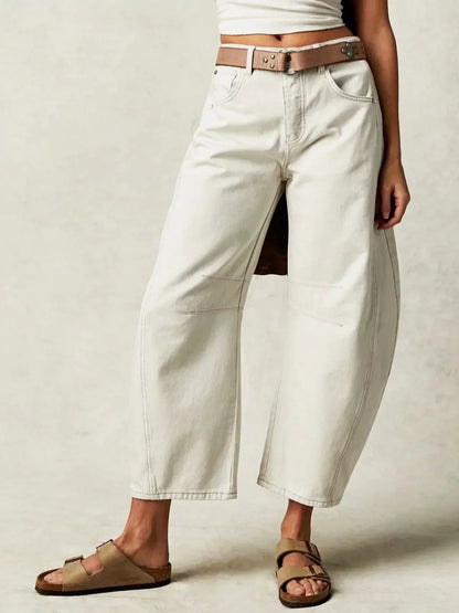Damen Jeans Weitbein Trendy Bedruckt