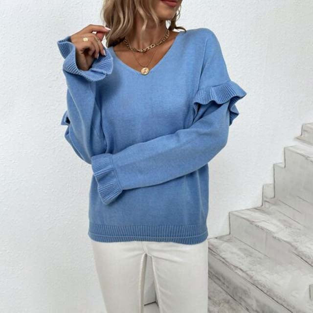 Einfacher Winterpullover Warm und Bequem - IdealeKleiden