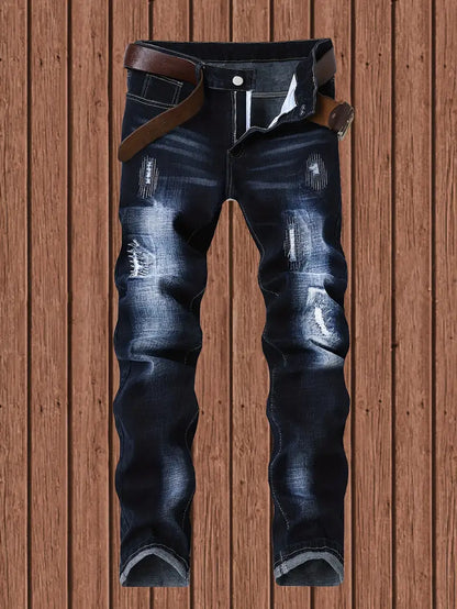Röhrenjeans Lässig Zerrissen Destroyed Style