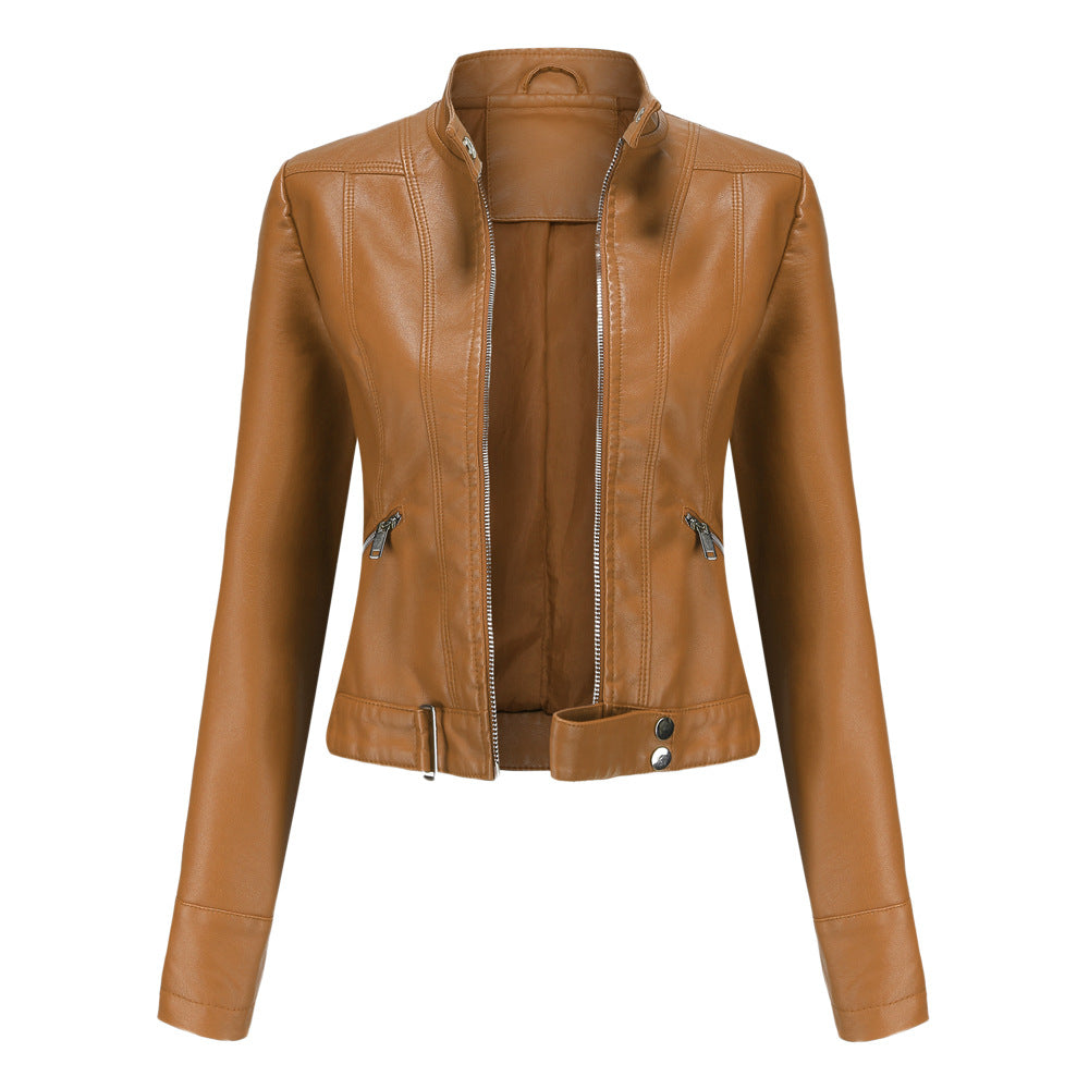 Damen Lederjacke Chic Elegant