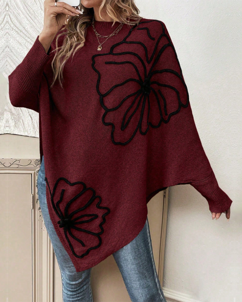 Kuschelige Sweatjacke Fledermaus Ärmel