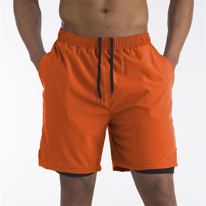 2-in-1 Laufshorts Herren Sport Shorts mit Taschen