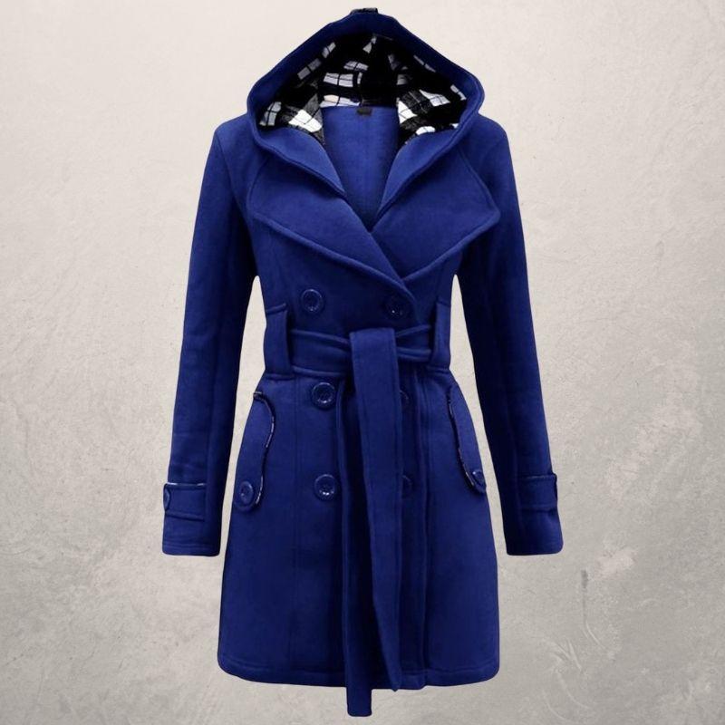 Klassischer Trenchcoat Zweireihig mit Kapuze