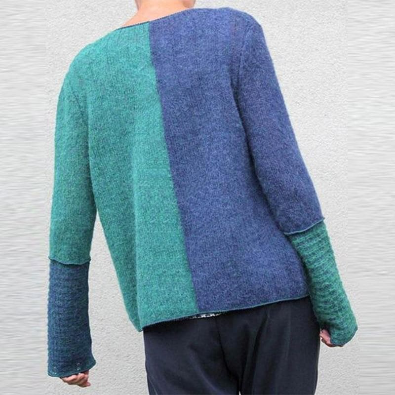 Bequemes Sweatshirt Relaxed Fit Farbenfroh Knopfleuchte - IdealeKleiden