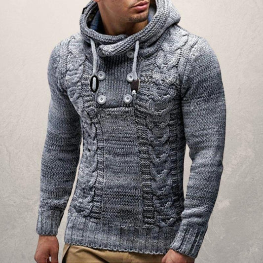 Wollpullover Kapuze Slim Fit Moderne Passform - IdealeKleiden
