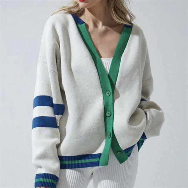 Modische Strickweste Streifen Design
