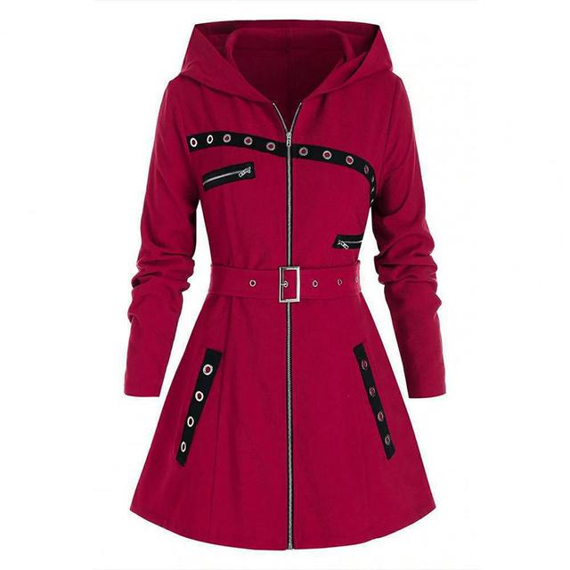 Damen Wintermantel Elegant Langschwarz