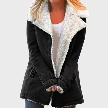 Winter Parka Mantel Faux Lammfell Gefüttert
