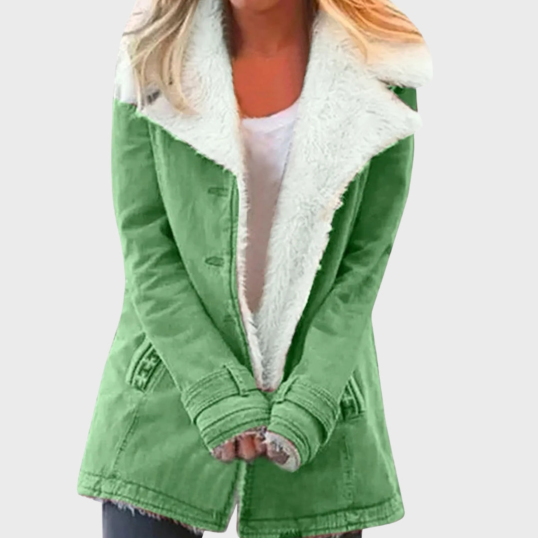 Winter Parka Mantel Faux Lammfell Gefüttert