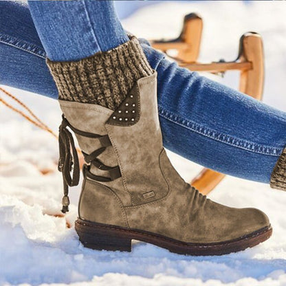 Elegante Wildleder Stiefel Damenschuhe