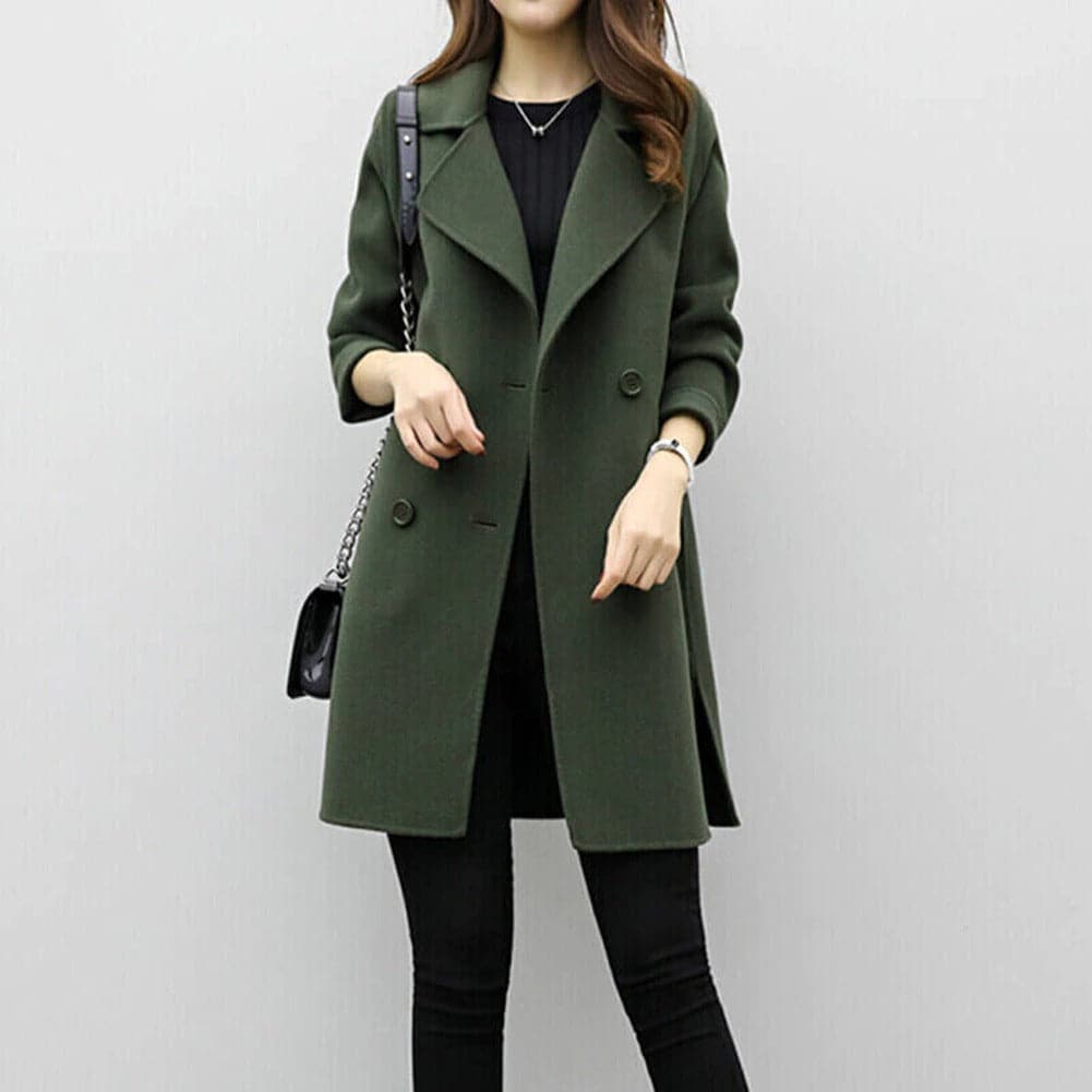 Mantel Damen Modern Doppelreihen Knopf