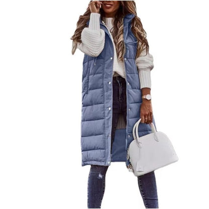 Damen Wintermantel Lang Ärmellos Stylish