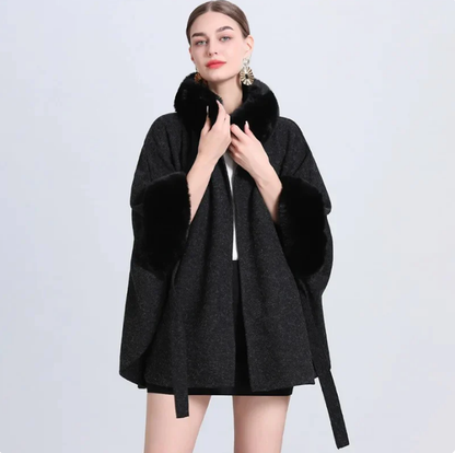 Winter-Mantel Cape Damen Elegant