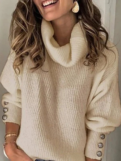 Damen Pullover Hoch Taille Übergröße