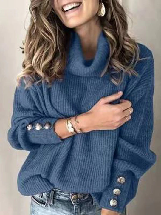 Damen Pullover Hoch Taille Übergröße