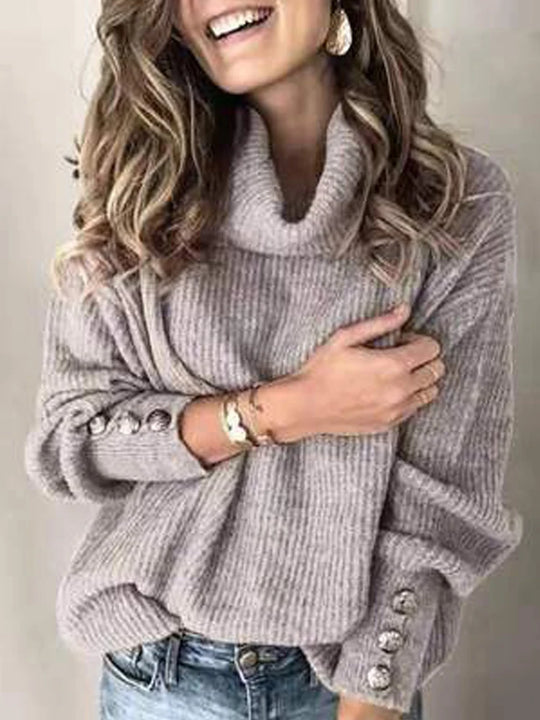 Damen Pullover Hoch Taille Übergröße