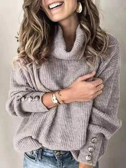 Damen Pullover Hoch Taille Übergröße