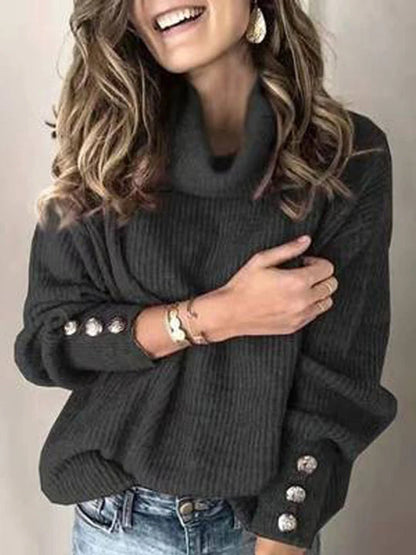Damen Pullover Hoch Taille Übergröße