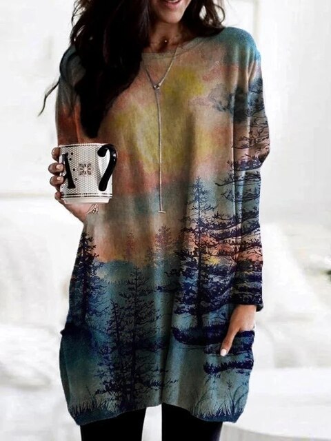 Lange Damenpullover Modern Stil