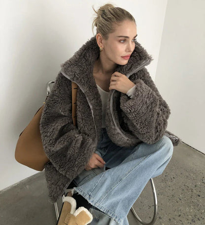 Damen Fleecejacke Übergröße Bequem