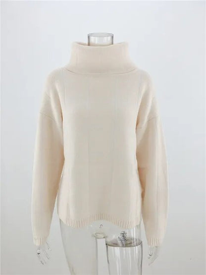 Alma Damen Pullover Karo Rollkragen Modern