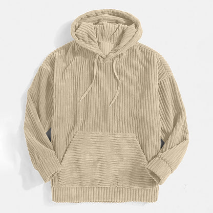 Stylische Herren Cordjacke Kapuze Modern