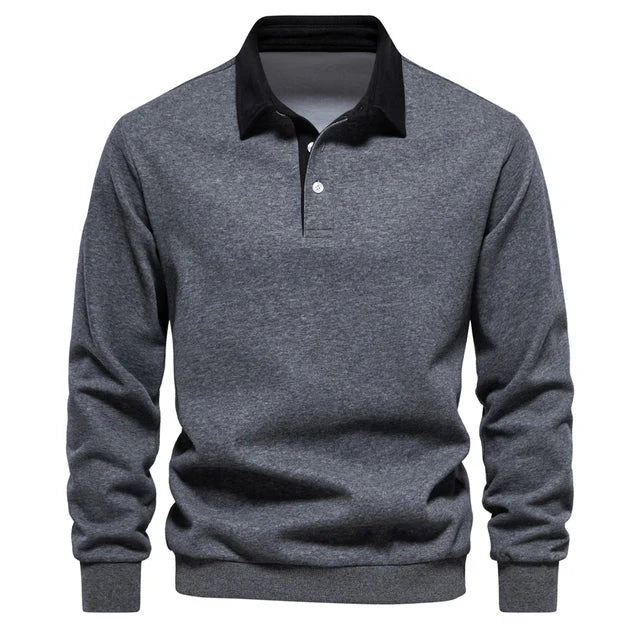 Herren Polo Shirt Langarm Elegant Klassisch