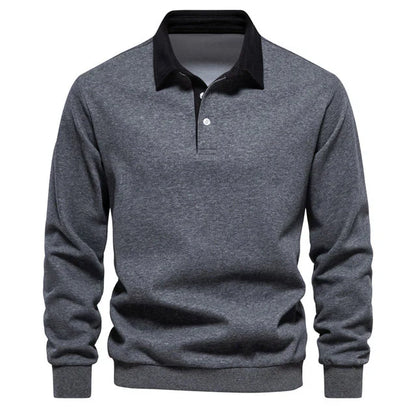 Herren Polo Shirt Langarm Elegant Klassisch
