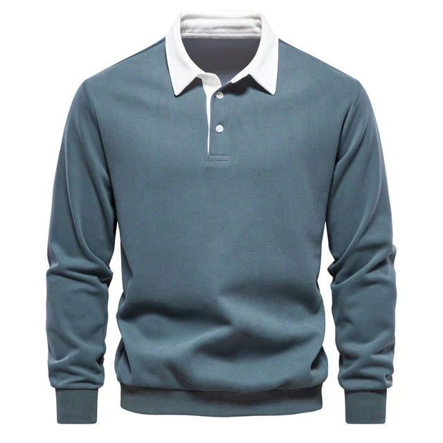 Herren Polo Shirt Langarm Elegant Klassisch