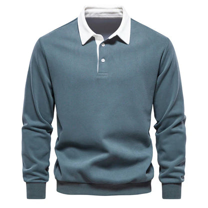 Herren Polo Shirt Langarm Elegant Klassisch