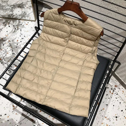 Damen Steppweste Warm Und Elegant
